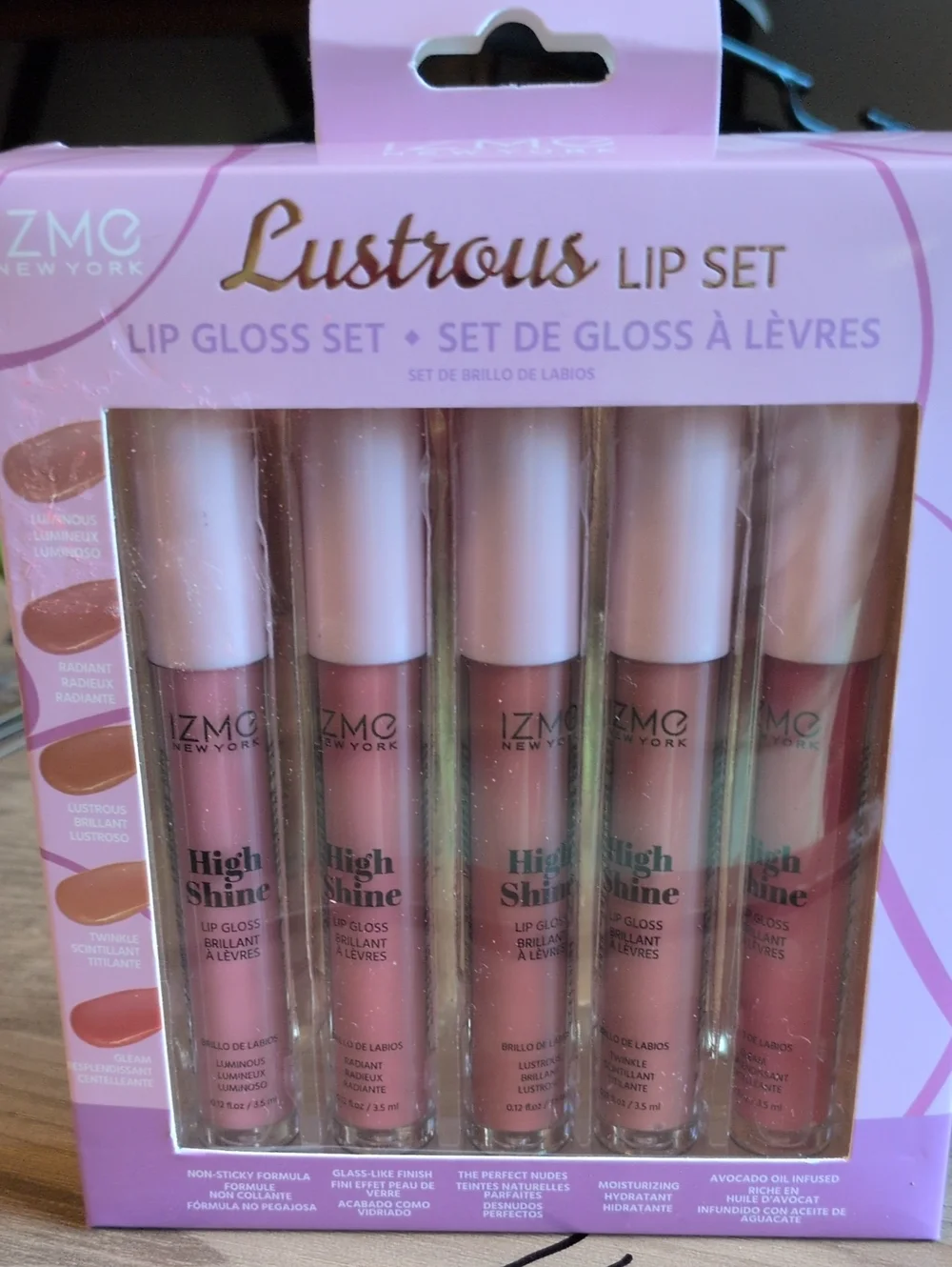 IZME NEW YORK Lustrous Lip Set - High Shine Lip Gloss (Pink Shades) New